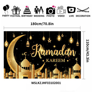 공장 직매 폴리 에스테르 종이 Eid 장식 배너 파티 및 휴일 용품 완벽한 라마단 선물 - Product Image 2