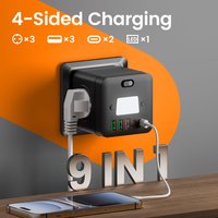 Multiprises Schuko avec interrupteurs indépendants, matériau ignifuge, pour hôtels, bureaux, vente en gros, ODM/OEM, commande en gros B2B, logo personnalisé