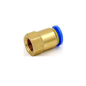 Raccord pneumatique flexible en cuivre bleu à connexion rapide, filetage interne droit PCF6-01/8-02/10-03/12-04 Connecteurs de produits - Product Image 2