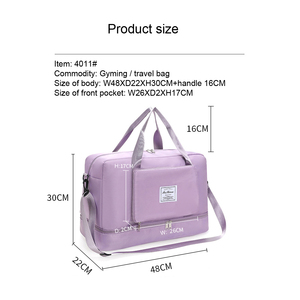 Bolsa de deporte multifuncional plegable de doble fondo para viajes, fitness, ligera, para almacenamiento, sencilla, para mujeres y hombres - Product Image 5