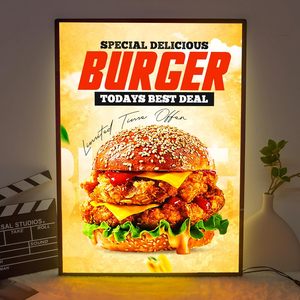 Custom <strong>Menu</strong> <strong>LED</strong> Light Box Hanging Ultra-thin Aluminum Frame Advertising Poster Restaurant Shop <strong>Menu</strong> Board - Product Image 3