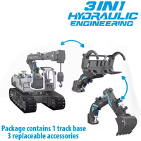 Jouets de construction de véhicules d'ingénierie : Excavatrice, Camion hydraulique, Bras robotique - Kits scientifiques STEM à monter soi-même