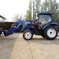 Traktor Mini 4WD Pertanian QLN-604 Traktor Kompak 60 HP Traktor Pertanian Mini 4x4 Mesin Pertanian Dengan Disc Harrow