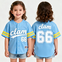 Camiseta de Béisbol Personalizada para Bebés, con Estampado Completo, para Niños, Color Azul Bebé y Amarillo
