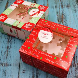 Christmas Cookie Food Bakery Boxes Candy Red Cake Boxes with Window