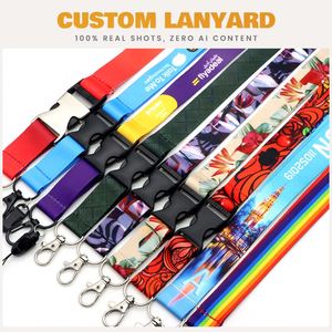 Custom Lanyard <b>Personalized</b> Ribbon Lanyards <b>Keychain</b> <b>Personalized</b> Lanyards Embroidered Fabric Strap Tag Keyring - Product Image 2