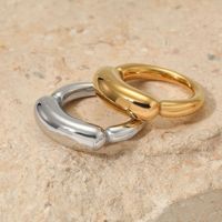 Bague géométrique minimaliste en acier inoxydable Gaovo pour femme, plaquée or 18 carats, bijou fantaisie épais, accessoire de mode, cadeau