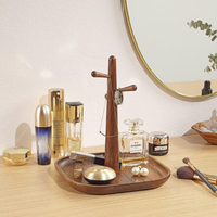 Plateau à bijoux multifonction en bois minimaliste moderne à un niveau personnalisable avec présentoir de bureau de type salon