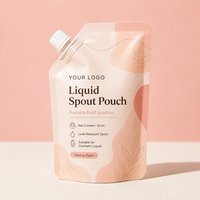 Pochette souple personnalisée avec bec verseur et couvercle à vis, emballage de pochette à bec verseur pour soins de la peau, pochette de recharge pour cosmétiques