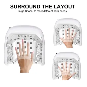 Lampe à ongles gel Uv bricolage blanc 80w ensemble de séchoir à ongles lumière avec 4 minuteries accessoires professionnels d'art des ongles pour durcir le vernis gel