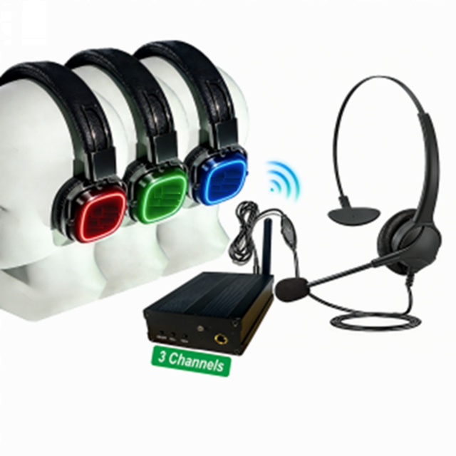 High Quality K206  Wireless Transmitter 2.4G Silent Disco Headphone One to Many Headphone for Disco Party  Meditation Ect