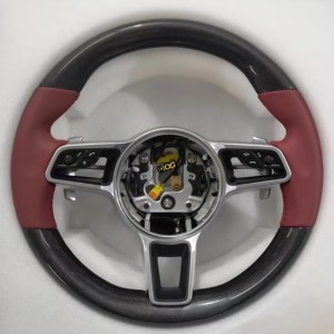 Volant en cuir et fibre de carbone personnalisé DOS pour Porsche 718 987.2 <span class=keywords><strong>Gt3</strong></span> <span class=keywords><strong>rs</strong></span> 2017. - Product Image 1
