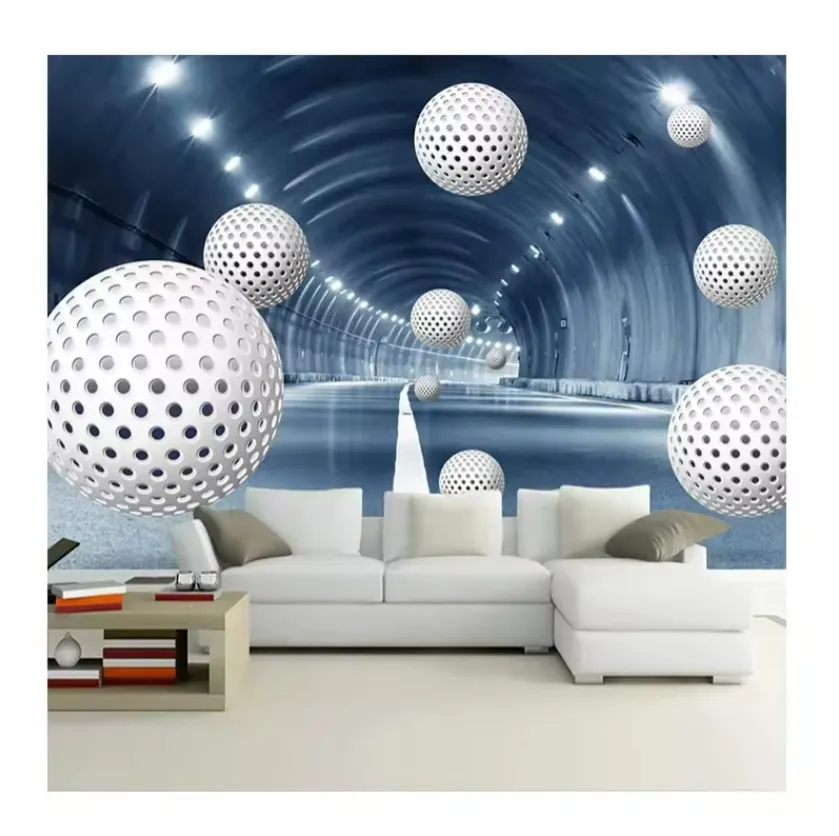3डी वॉलपेपर आधुनिक गोलाकार गलियारा वास्तुशिल्प अंतरिक्ष लैंडस्केप दीवार भित्ति चित्र लिविंग रूम टीवी सोफा वॉल पेपर
