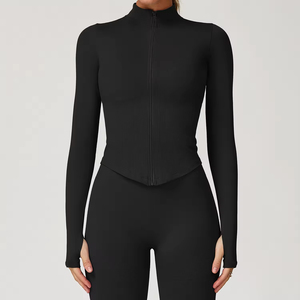Ensembles de <span class=keywords><strong>yoga</strong></span> personnalisés avec logo, ensembles de fitness sans couture pour femmes, ensemble soutien-gorge à manches longues réversible, vêtements de sport grande taille - Product Image 6