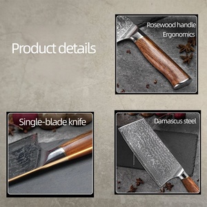 Juego de cuchillos de cocina de acero de Damasco de 67 capas, 6 piezas, mango de palisandro, cuchillo de chef profesional, cuchillo Nakiri, cuchillos para pelar, utensilios de cocina - Product Image 2