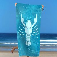 Serviette de plage Langouste extra large en microfibre jacquard super absorbante, sans sable, avec logo personnalisé