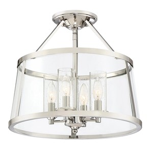 Stainless Steel & Bubble Glass Modern Classic Semi-Pendant <b>Chandelier</b> | Stylish Lighting for Hotel Dining Room & Open Area - Product Image 1