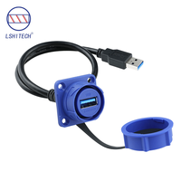 Conector de Cable Plano de Nylon USB3.0 IP68 a Prueba de Agua de Lshitech, de 0.1m-4m, Hembra a Macho, para Electrónica de Automóviles y Equipos Industriales
