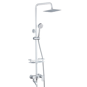 Moderno Set doccia quadrata con Spray morbido montaggio a parete rubinetto termostatico finitura lucidata bagno & Hotel - Product Image 4