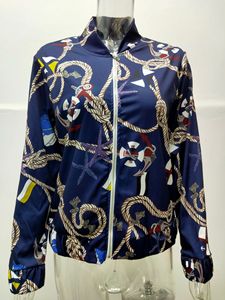 Tốt Nhất Bán Mùa Thu Của Phụ Nữ Áo Khoác Cho Phụ Nữ Dài Tay Áo Dây Kéo Trang Trí Cardigan In Ngắn Áo Khoác Cho Phụ Nữ - Product Image 5