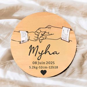 Personalized Baby Birth Stats Sign, Custom <b>Wooden</b> Name Plaque, Newborn Announcement Sign, <b>Nursery</b> Wall <b>Decor</b>, Baby Shower Gift - Product Image 2
