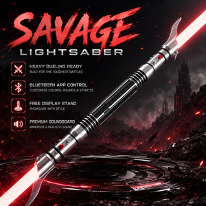 Sabre laser double <span class=keywords><strong>Darth</strong></span> <span class=keywords><strong>Maul</strong></span> XenoV4 Neopixel avec poignée en métal et double lame |   Sabre laser RGB robuste pour duels |   Usine OEM - Product Image 1