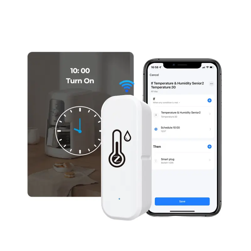 Smart home App remote monitor control temperature and humidity sensor Tuya intelligent wifi Bluetooth thermometer hygrometer