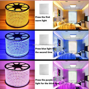 220V SMD 5730 <span class=keywords><strong>LED</strong></span> bande lumineuse 72 120 <span class=keywords><strong>LED</strong></span> extérieur étanche IP67 PVC corps trois couleurs éclairage <span class=keywords><strong>Led</strong></span> bande avec télécommande IR - Product Image 5