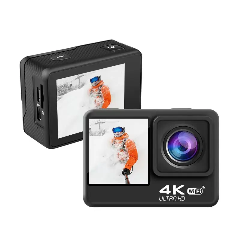 OEM 4K FHD 60fps Action Camera 24MP 2.0 Inch Screen LCD EIS 8x Zoom Video Shooting 30m Waterproof Pro Sports Cam Go