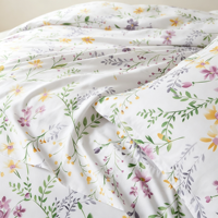 Parure de lit florale aquarelle 4 pièces en microfibre avec drap-housse, housse de couette et taies d'oreiller pour la maison, l'hôtel, vente en gros