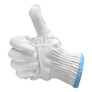 Venta caliente 40g 50g tejido barato seguridad algodón blanco guantes de trabajo algodón tejido guante protector - Product Image 5