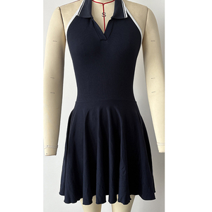 Falda de tenis personalizable para mujer, falda deportiva de bádminton con bolsillo de solapa y almohadilla para el pecho, conjunto de vestido deportivo de tenis antiexposición - Product Image 1