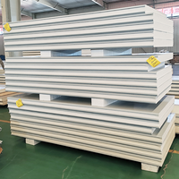 Panneaux isolants en acier PU pour système de chambre froide, conteneur de congélation, stockage, efficacité thermique, économie d'énergie, bâtiment ignifuge