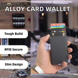 Portefeuille de <span class=keywords><strong>carte</strong></span> de crédit en alliage d'aluminium YM de qualité supérieure avec blocage RFID - Porte-cartes sans fermeture - Product Image 2
