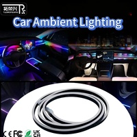 Kit d'éclairage d'ambiance intérieur de voiture RGB Dream Color avec contrôle par application, bande LED dynamique à flux continu pour la décoration du tableau de bord