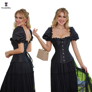 Steam-Corset Bandage gótico Punk para mujer, corpiño de manga corta, corpiño - Product Image 4