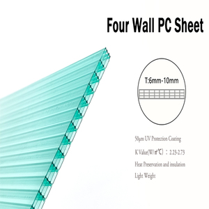 Lámina de Techo de <span class=keywords><strong>Policarbonato</strong></span> Multicapa, Recubierta con Protección UV, Paneles de Plástico para Techos de Invernaderos y Casas de Jardín - Product Image 4