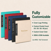 Porte-documents de présentation A4 personnalisé 8,5x11 en PP, reliure en tissu, 30 pochettes transparentes, dorure à chaud Pantone, pour entreprises OEM ODM