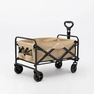 Folding Push Pull Wagon Cart Trolley Children Big Wheels