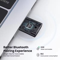 UGREEN USB A-ontvanger Bluetooth 5.1 Adapter Draadloze Dongle Mini-adapter Ondersteunt 5 apparaten gelijktijdig aansluiten voor computer