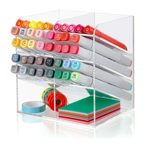 Trong Suốt <span class=keywords><strong>Acrylic</strong></span> Văn Phòng Phẩm Lưu Trữ Giá Văn Phòng Nguồn Cung Cấp Hiển Thị Giá Xiên Bút Chủ Đa Chức Năng Bút Trường Hợp - Product Image 6