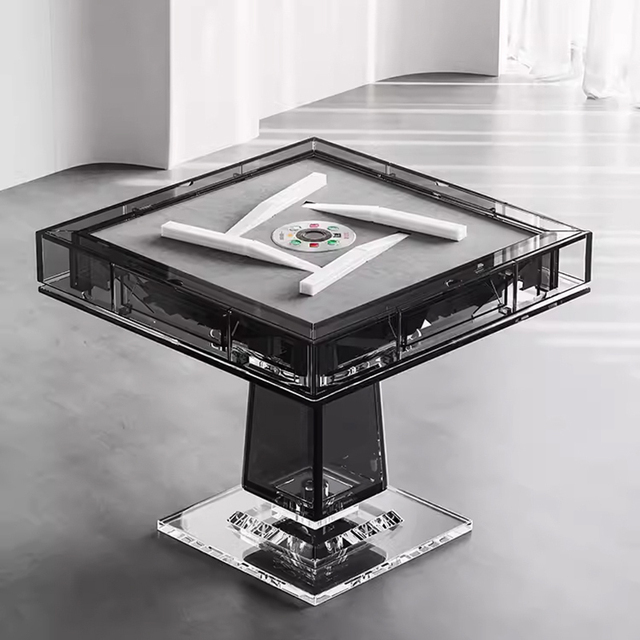 Automatic Electric Luxury Acrylic Poker & Gambling Mahjong Table with 2 Sets of Tiles 4-Player Eco-Friendly Home Entertainment