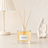 Flacon diffuseur cylindrique en verre transparent mini 30ml 50ml, best-seller, flacon vide pour emballage de parfum, logo personnalisé et coffret cadeau