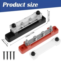 Bloc de distribution d'alimentation 12V-48V avec couvercle, barre omnibus et bornier pour voiture, bateau, camping-car et applications marines