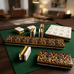 Jeu de tuiles de mahjong américain de luxe en acrylique doré multicouche pour les divertissements des clubs de campagne - Product Image 4