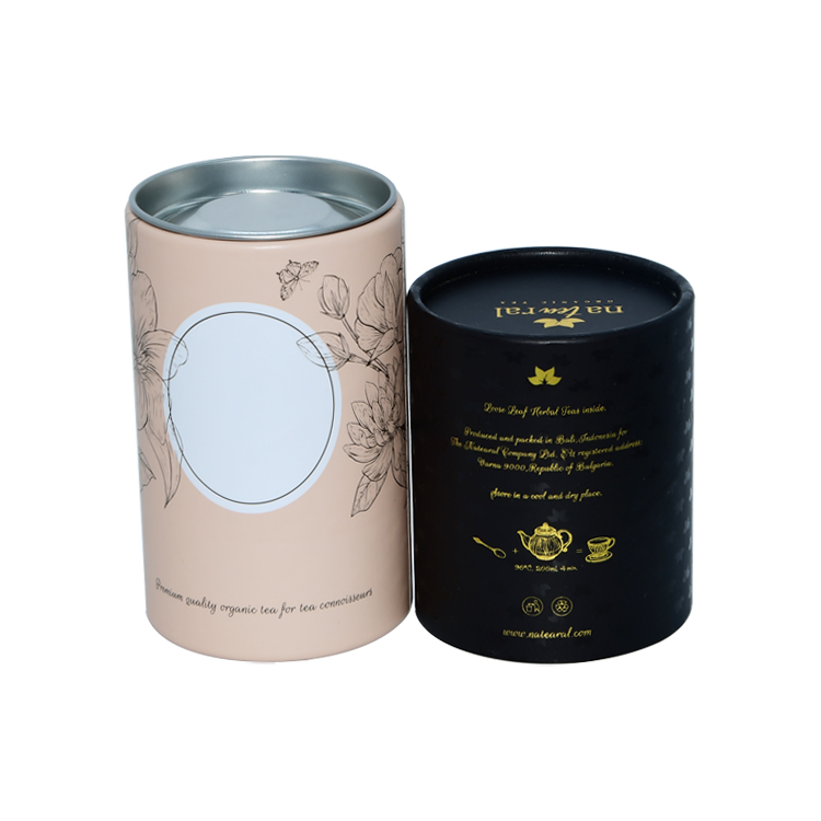 Cardboard Paper Tube Food Packaging Multifeatured Embossed Velvet Card Inserted