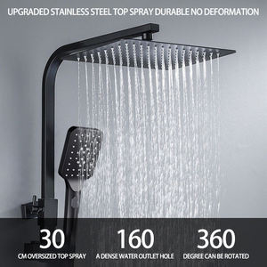 Juego de cabezal de ducha de cobre moderno, aumento de presión, botones de doble fila, pantalla Digital de cuatro velocidades, tubo cuadrado, rociador de bidé, Baño - Product Image 3