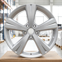 Velg Mobil Alloy Perak Metalik 5 Palang Bentuk Bintang Klasik 16 17 18 19 20 Inch 5x112 5x114.3 untuk Civic Corolla Golf