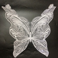 Multi Colors Polyester Mesh Broderie papillon Lace Neck Applique LT2598A
