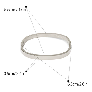 Brazalete de Acero Inoxidable con Hebilla Cuadrada Geométrica de 6mm, Chapado en Oro de 18K, Estilo Europeo Americano, Unisex, Simple, Liso y Moderno - Product Image 4